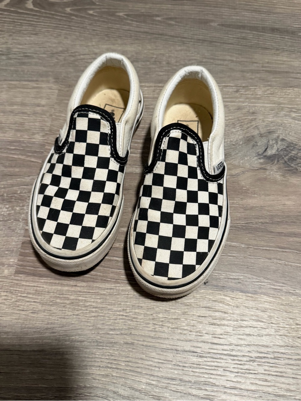 Vans Kids Slip-On Checkerboard Sneakers - Black & White